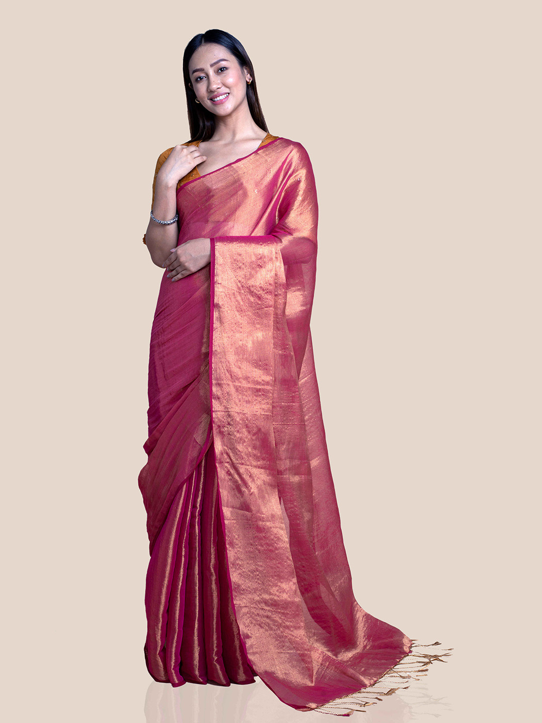Suta Red & Gold Zari Saree