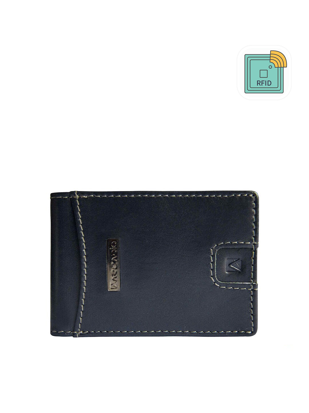 ARCADIO Men Blue Leather Two Fold Wallet