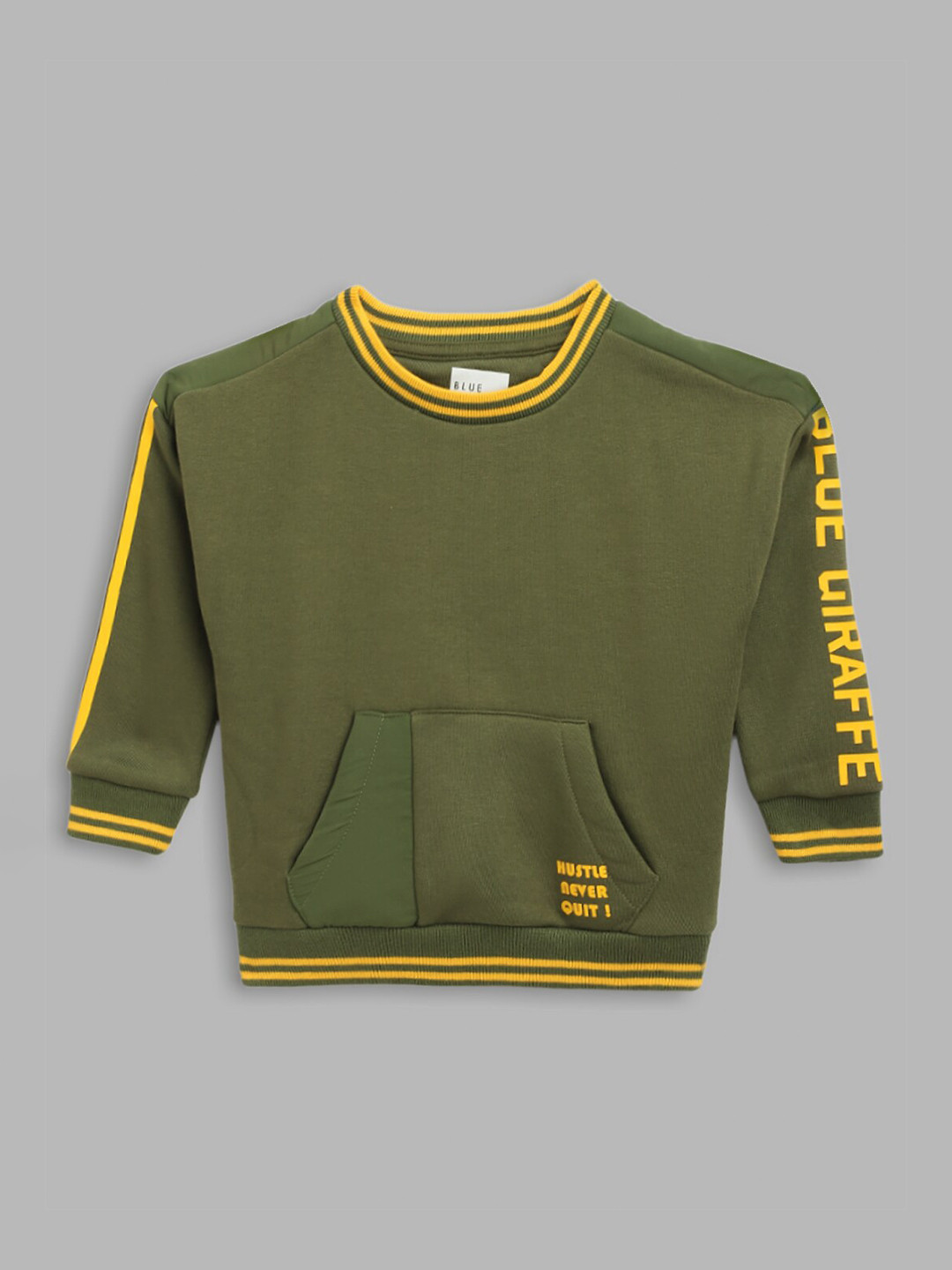 Blue Giraffe Boys Olive Green Sweatshirt