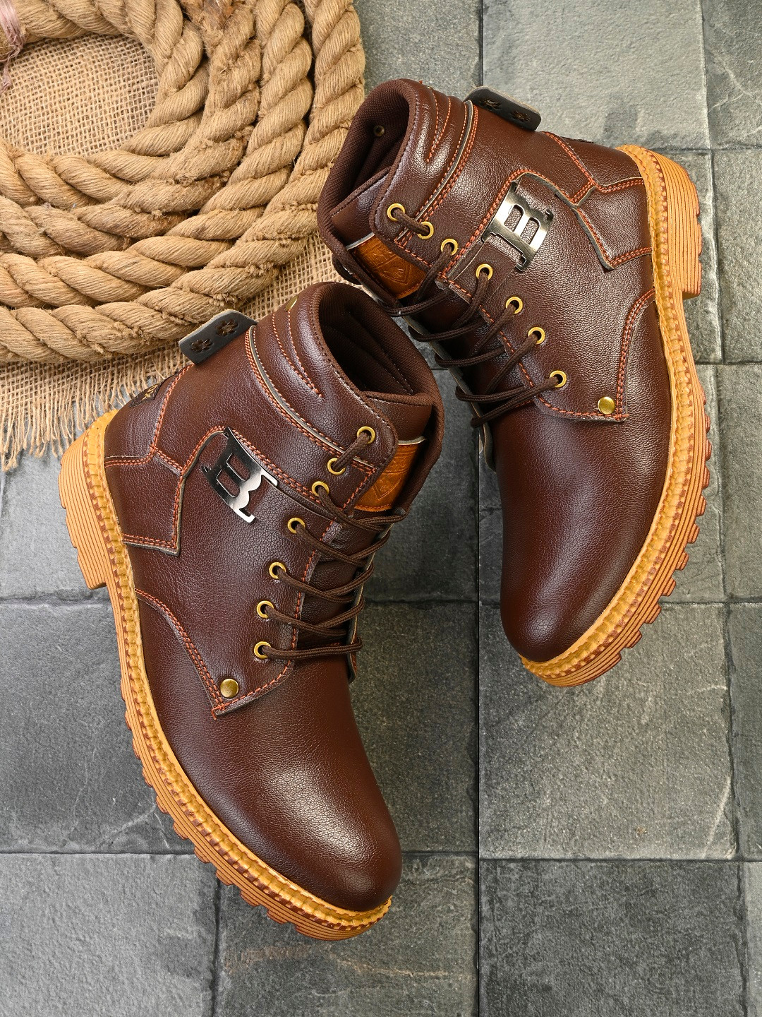 Big Fox Men Brown Flat Boots
