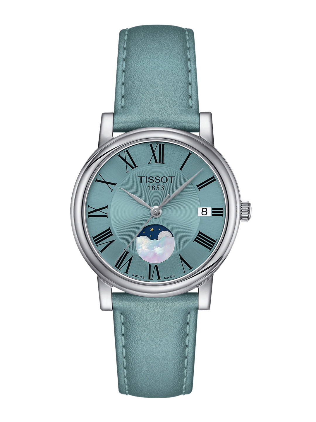 TISSOT Women Blue Printed Dial & Leather Straps Analogue Watch T1222231635300