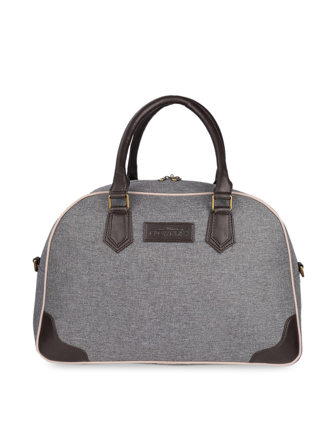 THE CLOWNFISH Clara Unisex Grey Solid Tapestry Fabric Travel Duffle Bag