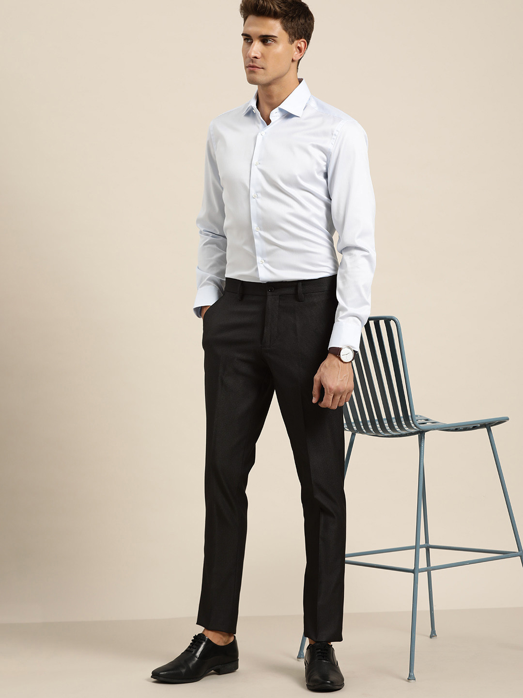 INVICTUS Men Black Slim Fit Formal Trousers