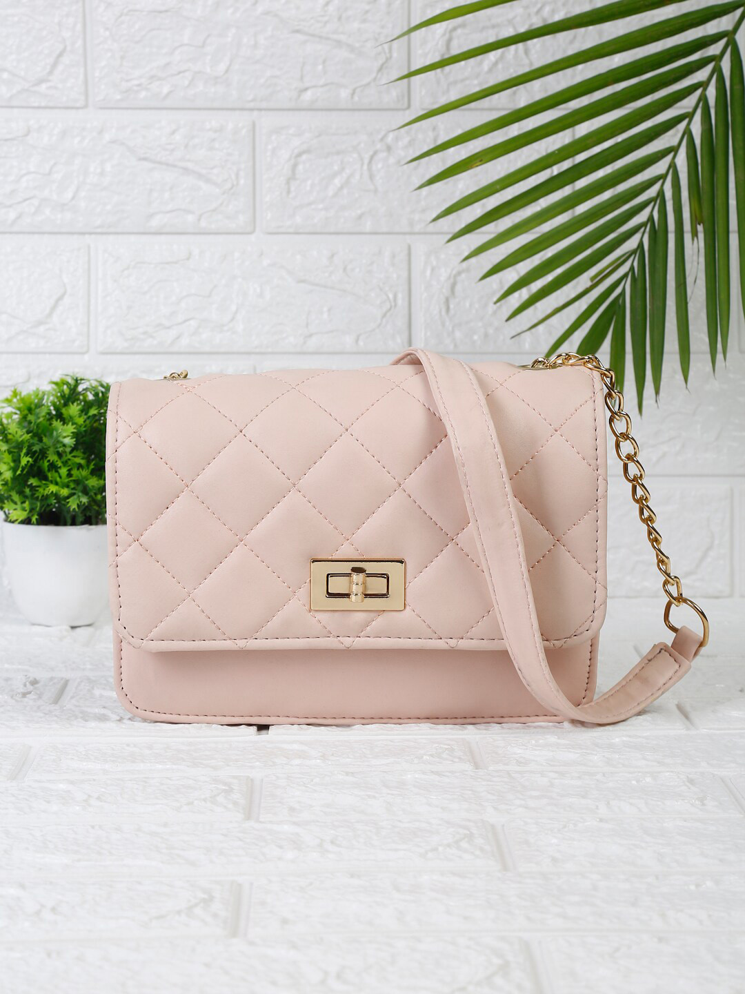 FARGO Pink Structured Sling Bag