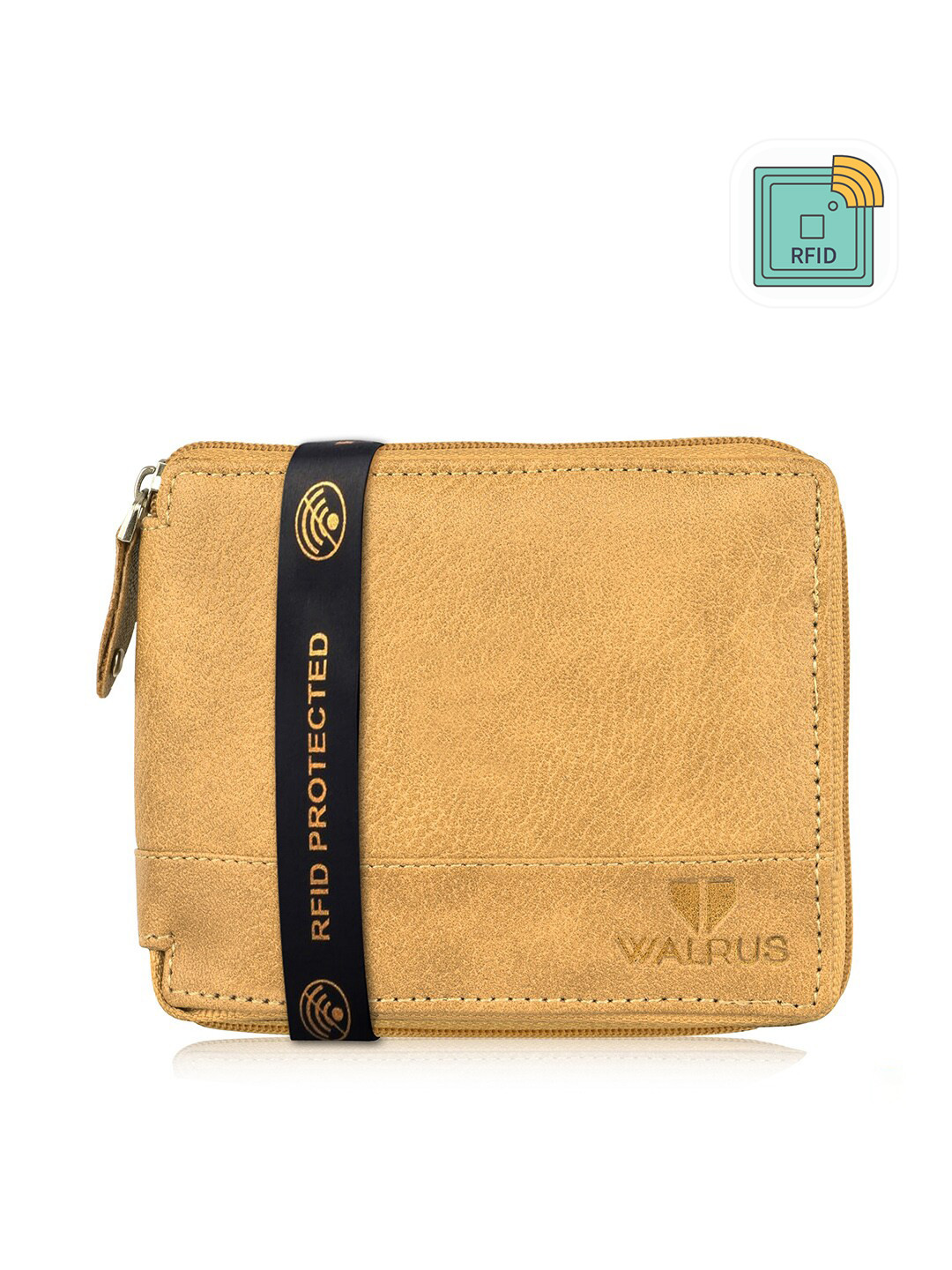 Walrus Men Beige Zip Around Wallet