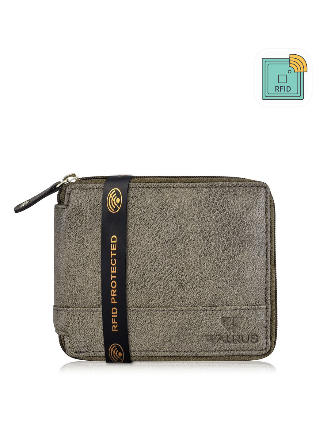 Walrus Men Beige Zip Around Wallet