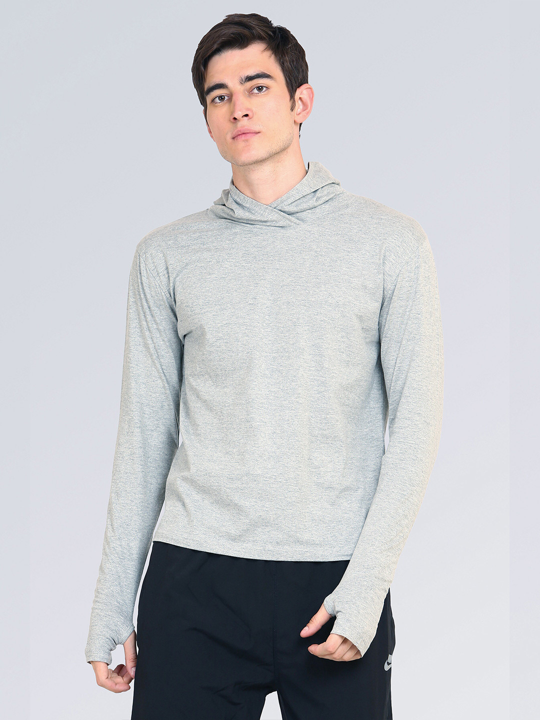 appulse Men Pack of 2 Grey Melange Hoodie Thumbopen T-Shirt