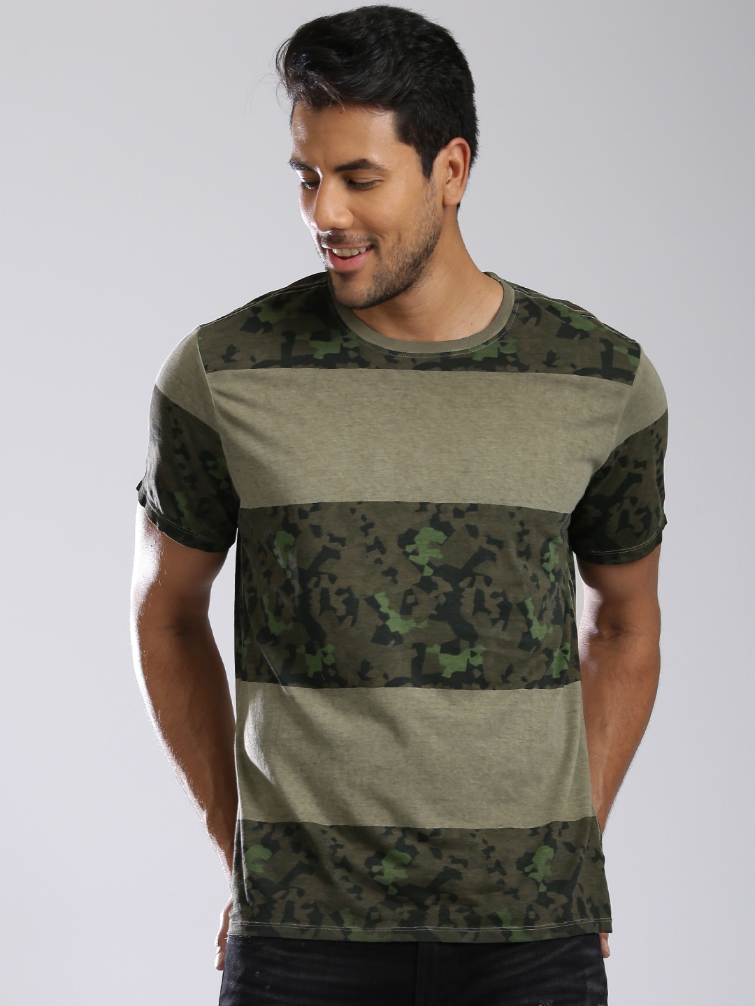 olive green guess shirt