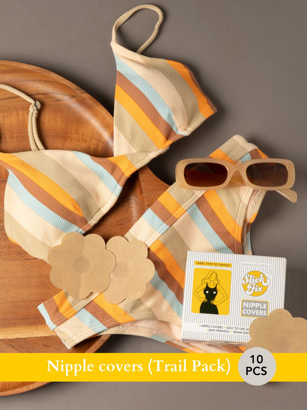 SLICKFIX Nipple Covers Skin Colour Nipple Pasties - 10 Pieces