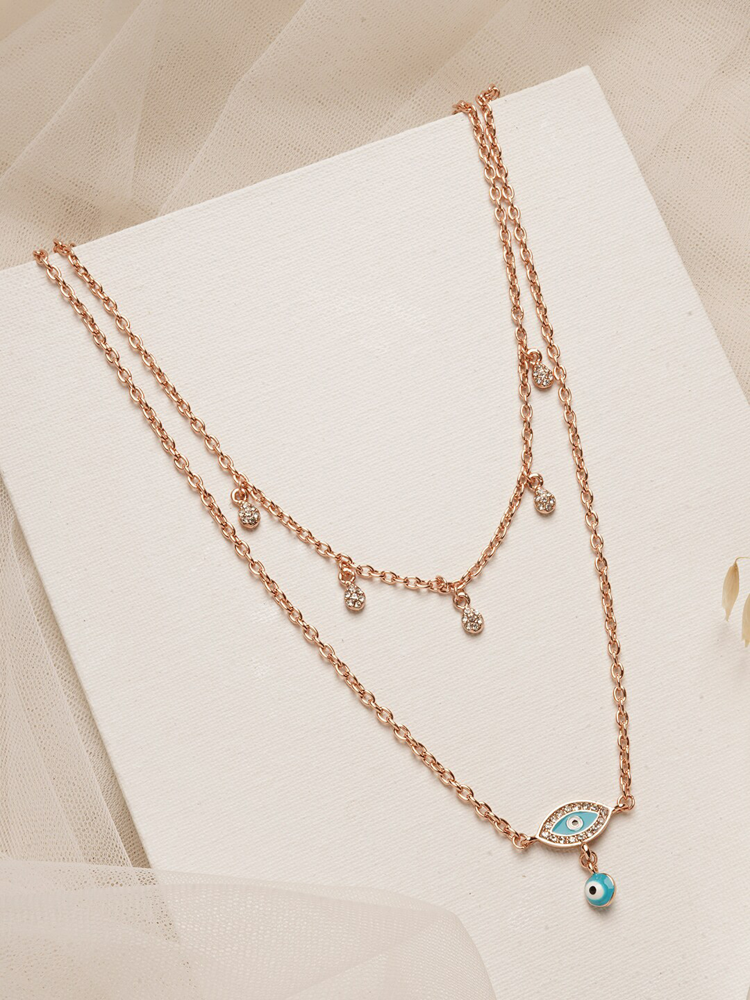 JOKER & WITCH Gold-Toned & Blue Brass Layered Necklace