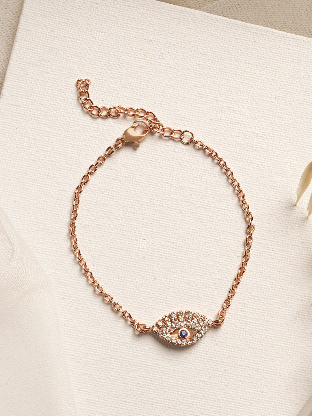 JOKER & WITCH Women Gold-Toned Glare Evil Eye Bracelet