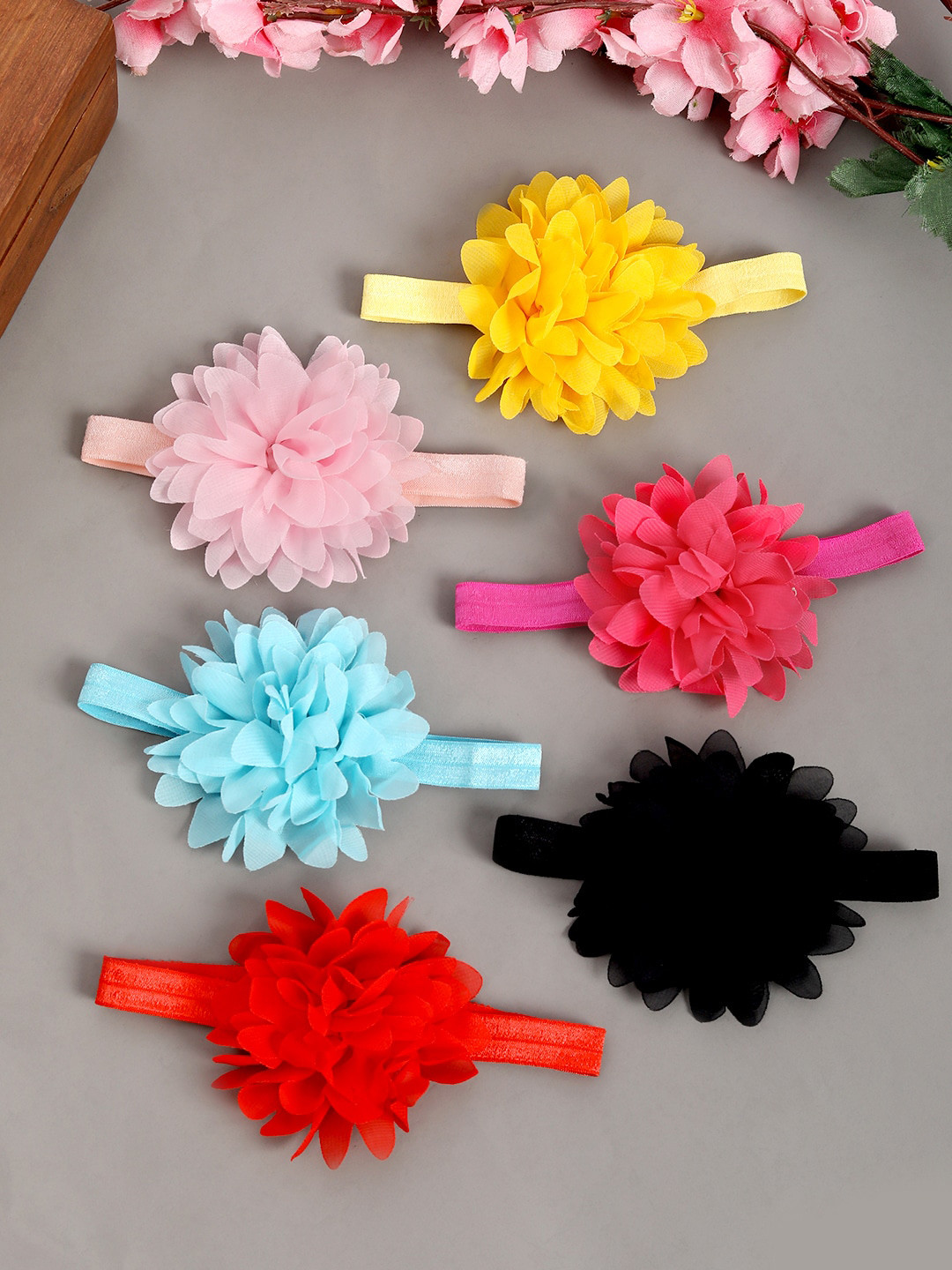 Babymoon Girls Multicoloured Set of 6 Ponytail Holders