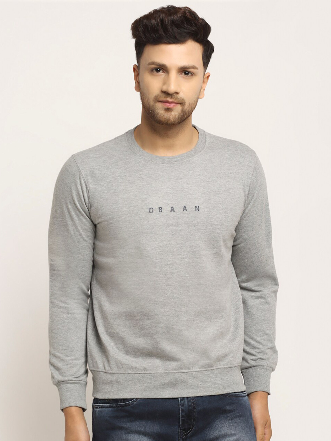 Obaan Men Grey Sweatshirt