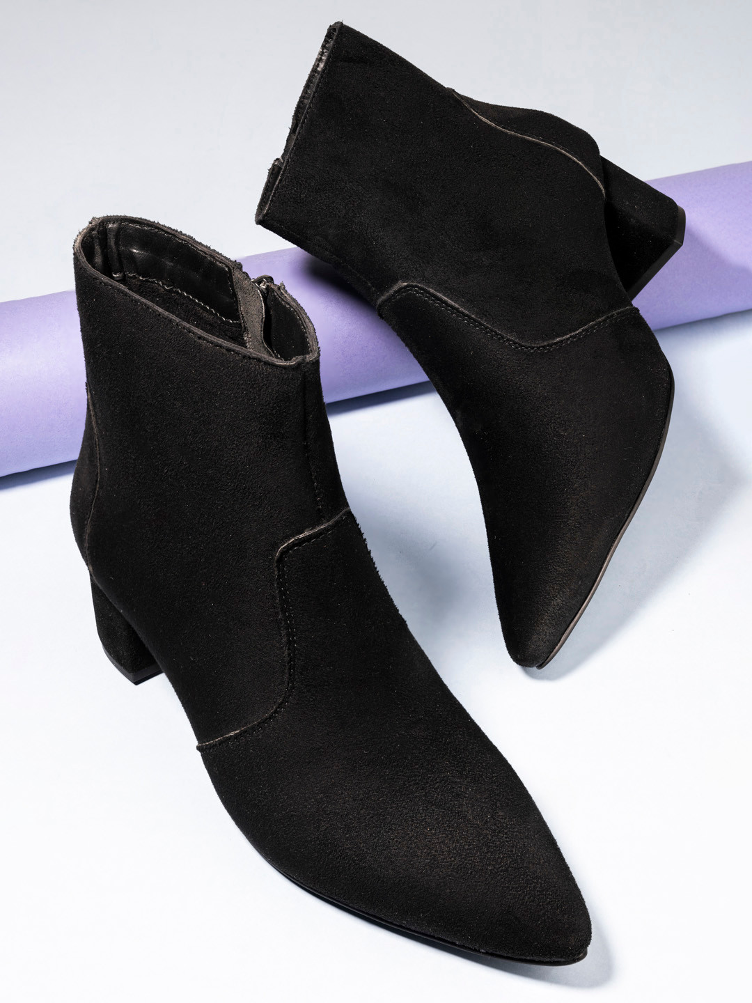 El Paso Black High-Top Block Heeled Boots