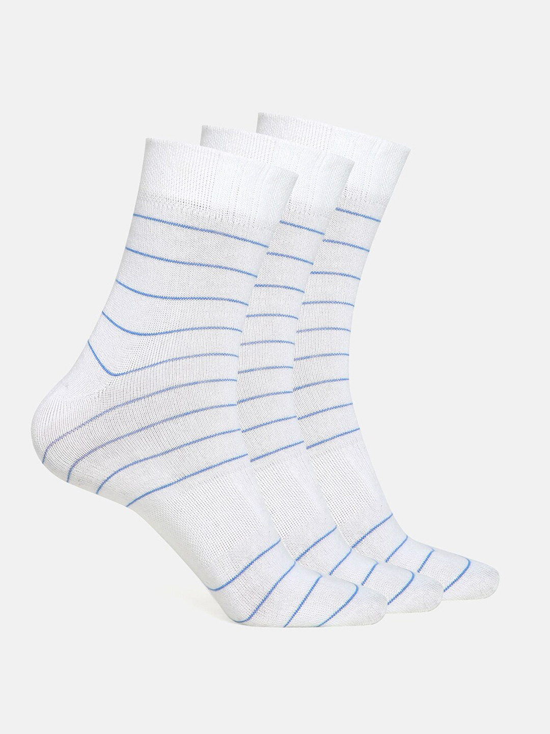 ADIDAS Men's Pack of 3 White Patterned Ankle-Length Socks