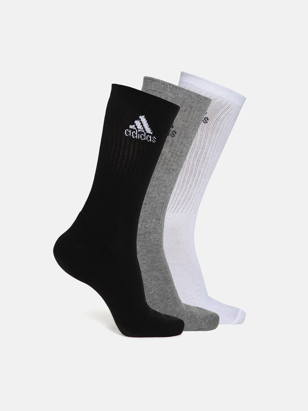 ADIDAS Men Pack of 3 Grey & Black Socks