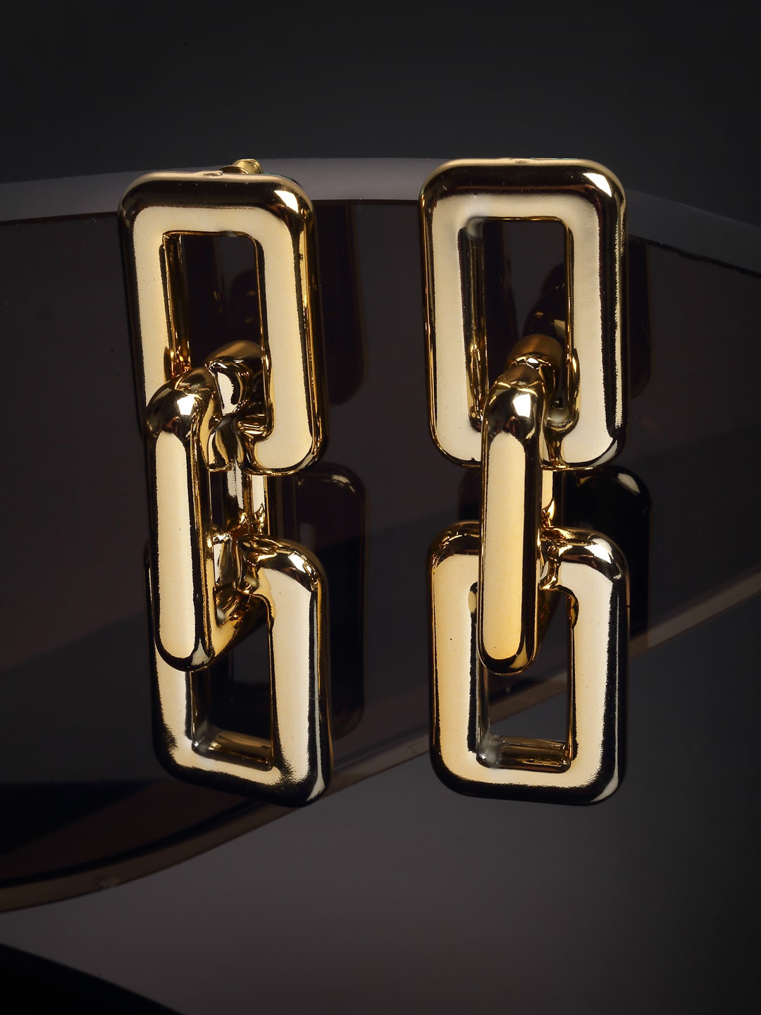 VOGUE PANASH Gold-Toned Square Drop Earrings