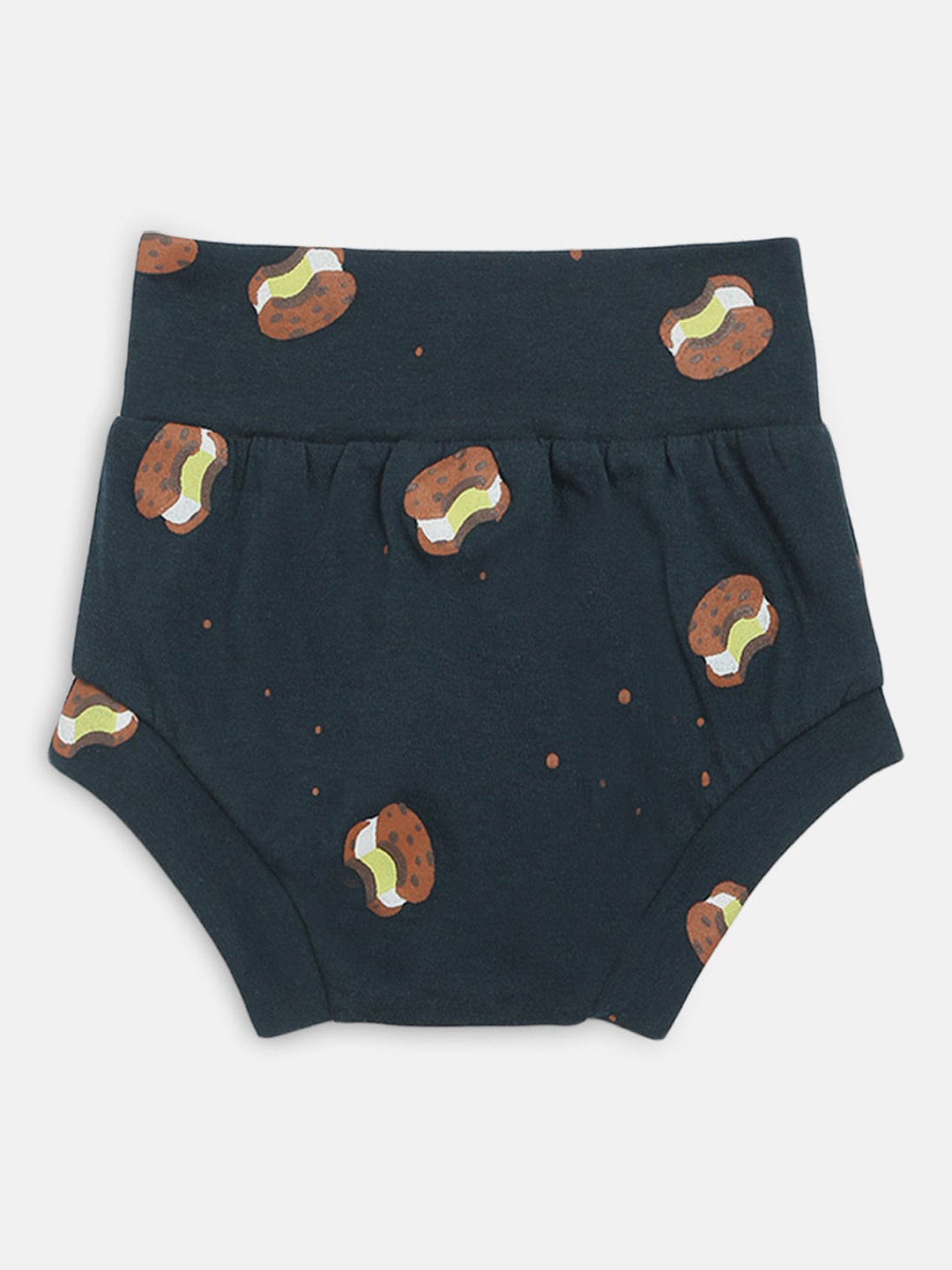 am ma Infants Green & Brown Printed High Rise Cotton Basic Briefs HOA-55-A