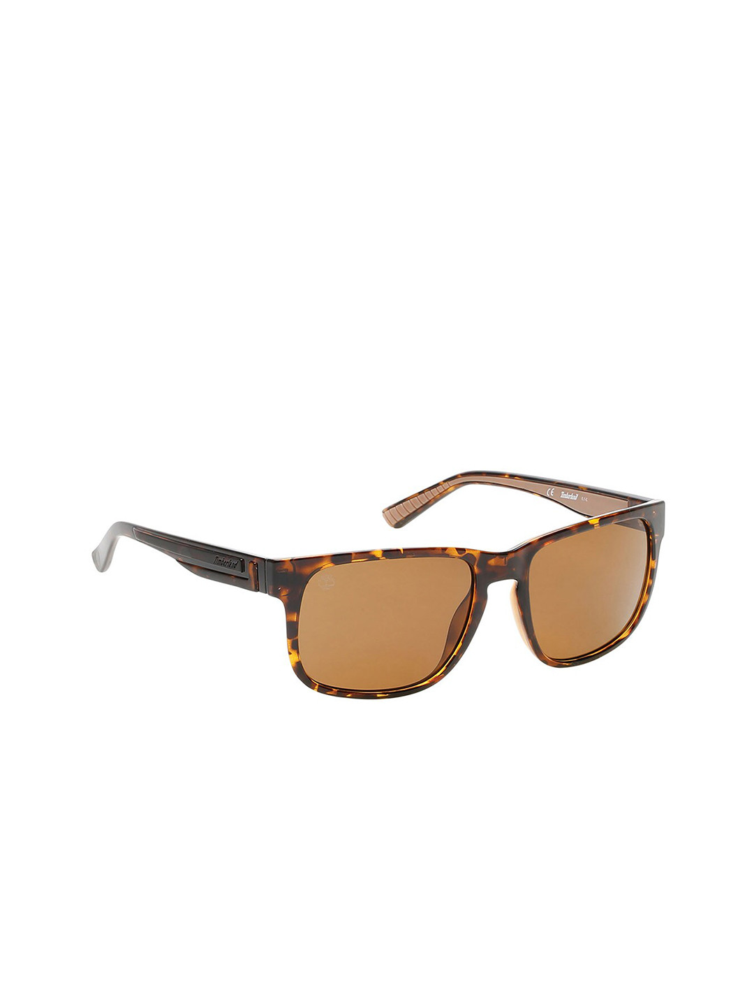 Timberland Men Orange Lens & Brown Square Sunglasses with UV Protected Lens TB9087 57 52H