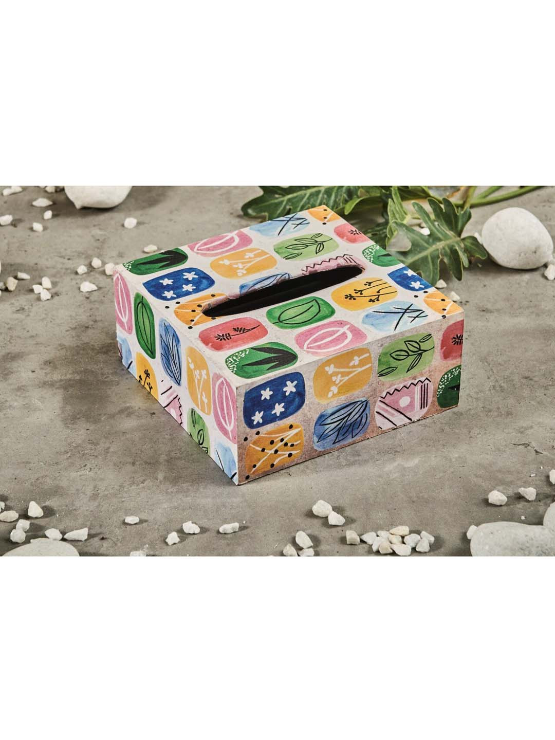 A Tiny Mistake Multicolored Printed Tissue Holder