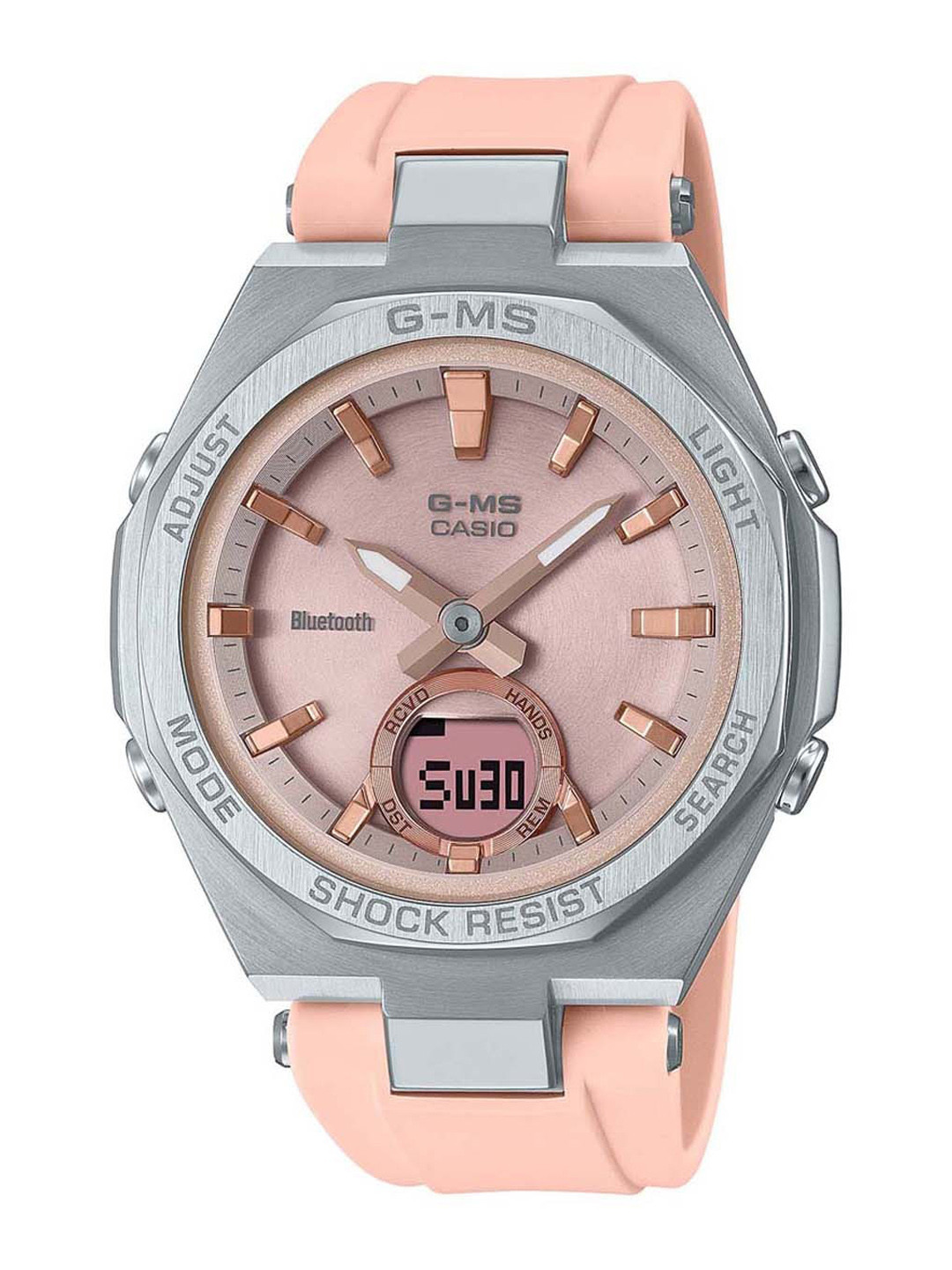 CASIO Women Pink Dial & Pink Straps Analogue and Digital Bluetooth Solar Powered Watch BX189