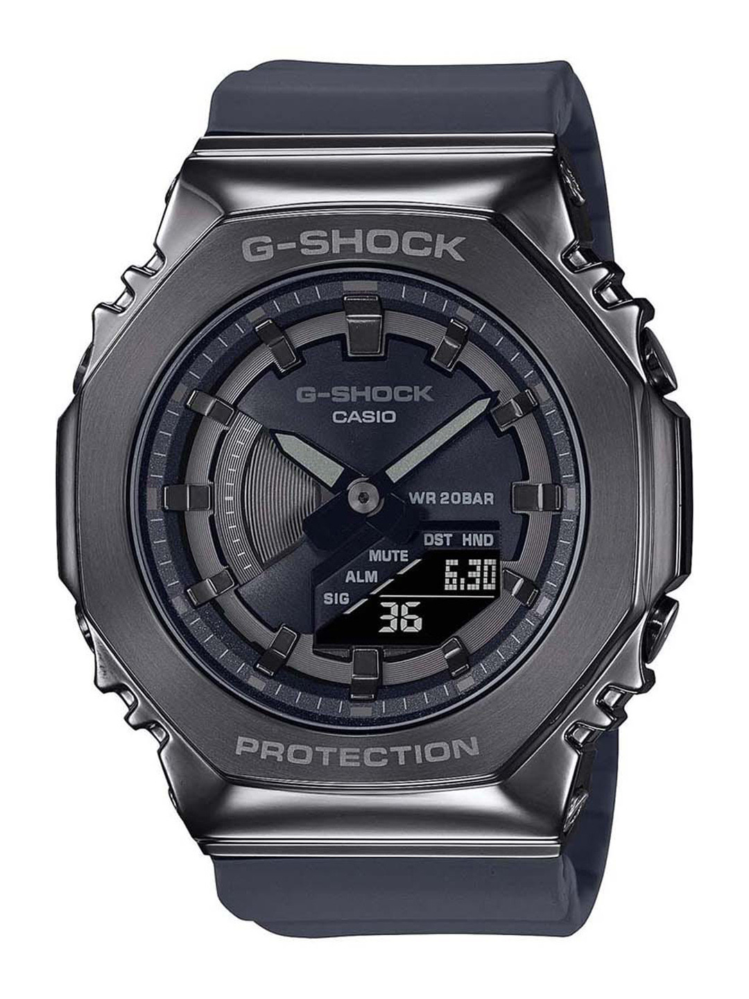 CASIO Women G-Shock G-Steel GM-S2100B-8ADR Black Ana-Digi Dial Black Resin Strap G1164