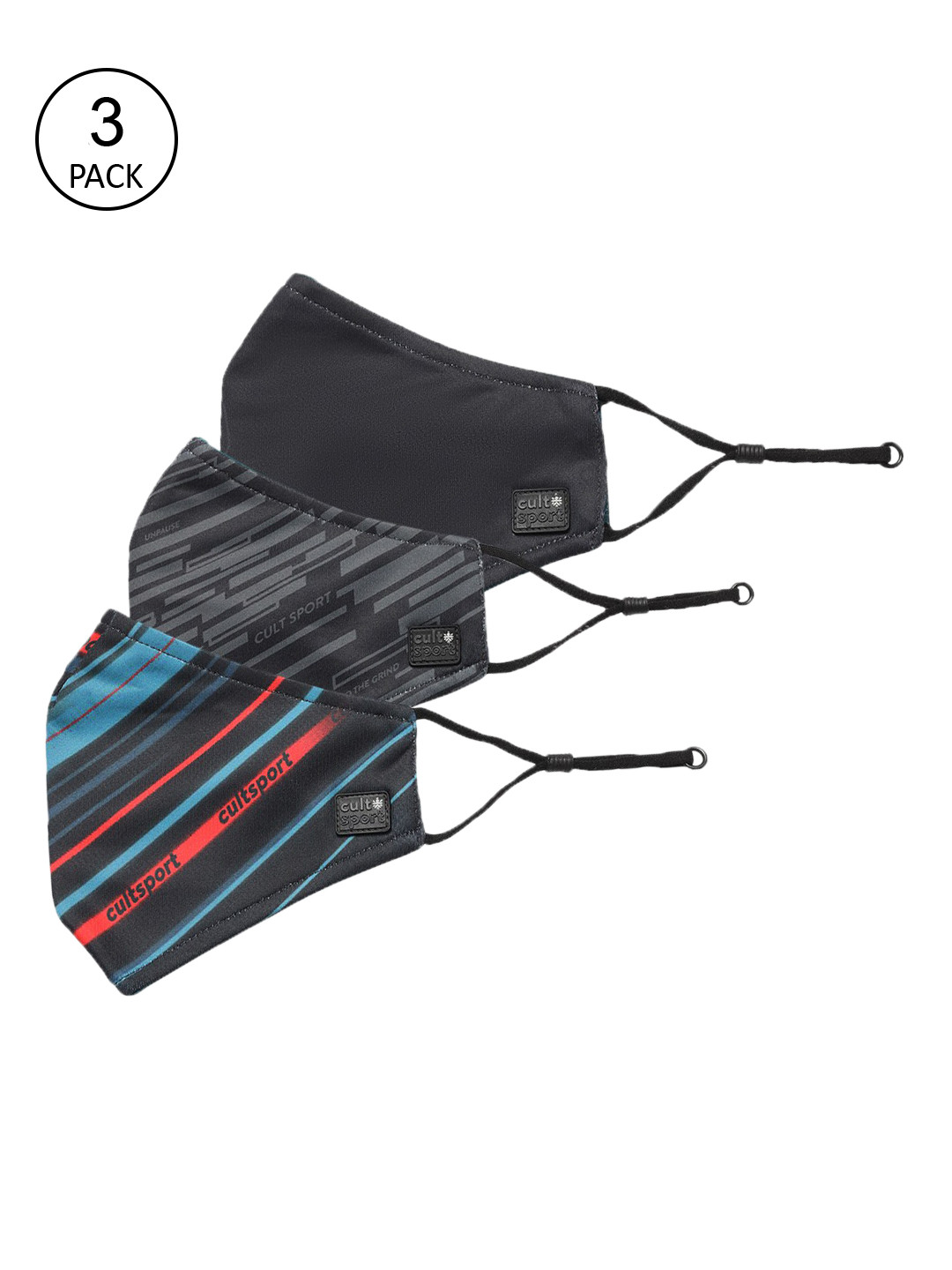 CULT Pack Of 3 Printed 7-Ply Cloth Masks