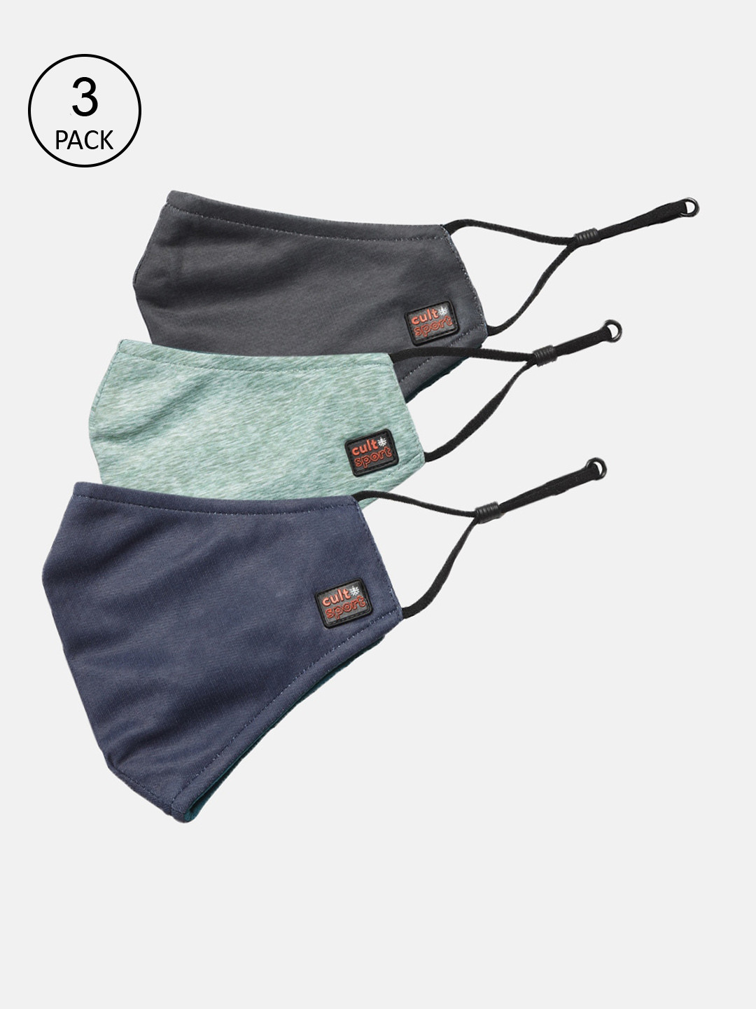 CULT Pack Of 3 Solid 7-Ply Cloth Masks
