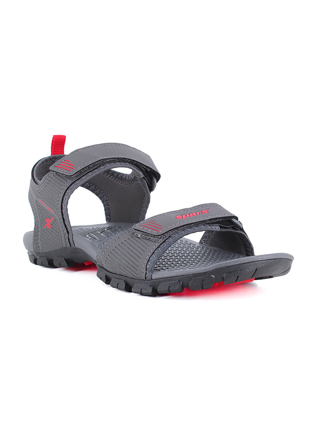 Sparx Men Grey & Red Solid Floater Sport Sandals