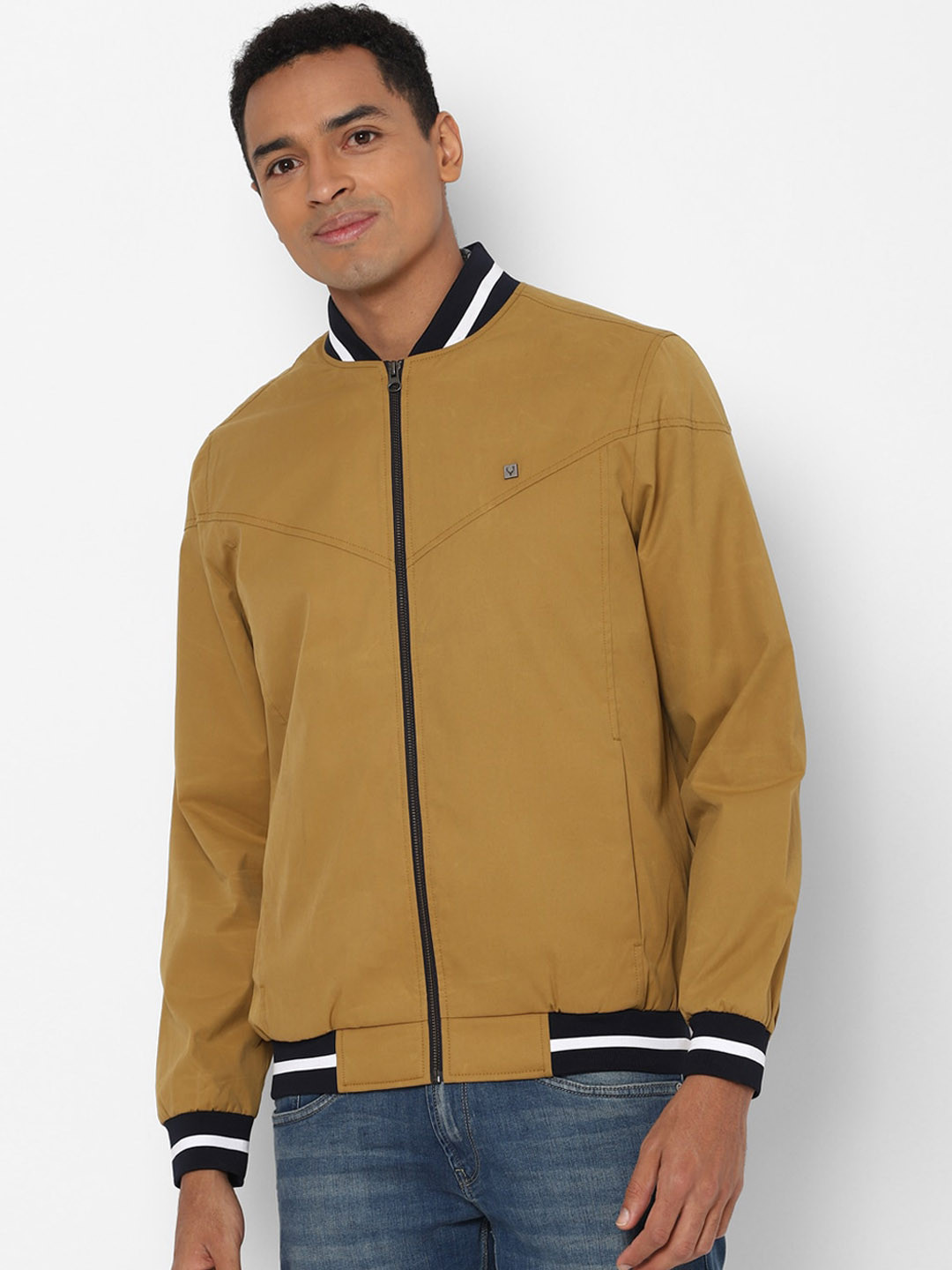 Allen Solly Men Khaki Bomber Jacket