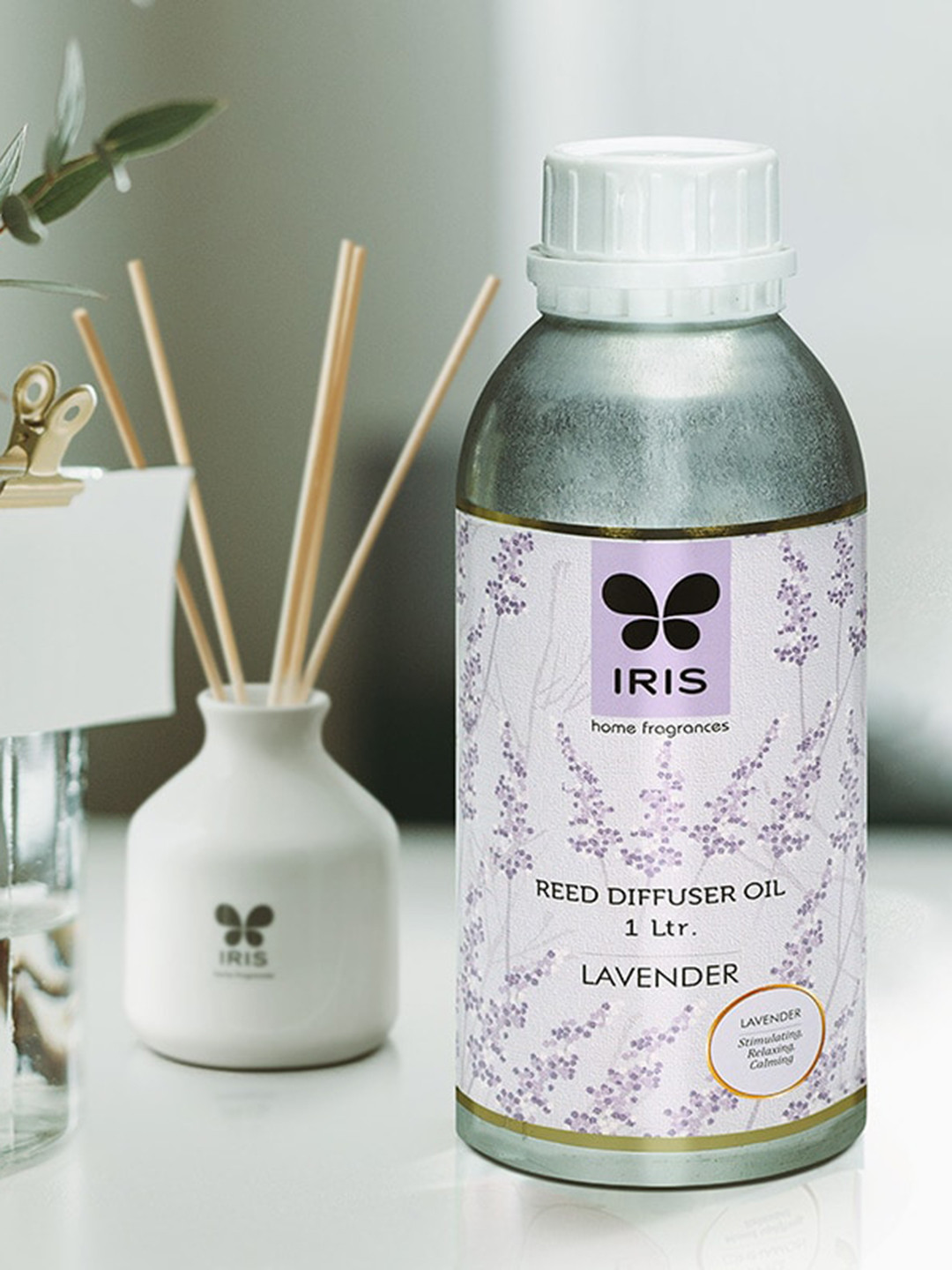 Iris Lavender Aroma Reed Diffuser Oil Refill Can