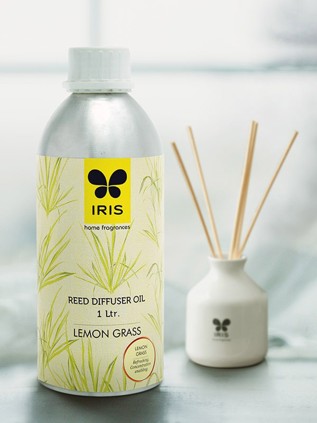 Iris Yellow Lemongrass Reed Diffuser Oil Refill Can