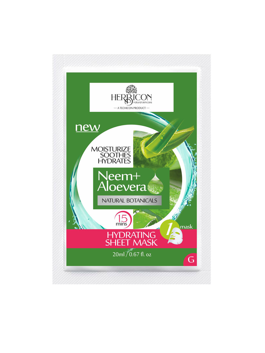 HERBICON Neem & Aloe Vera Hydrating Face Sheet Mask
