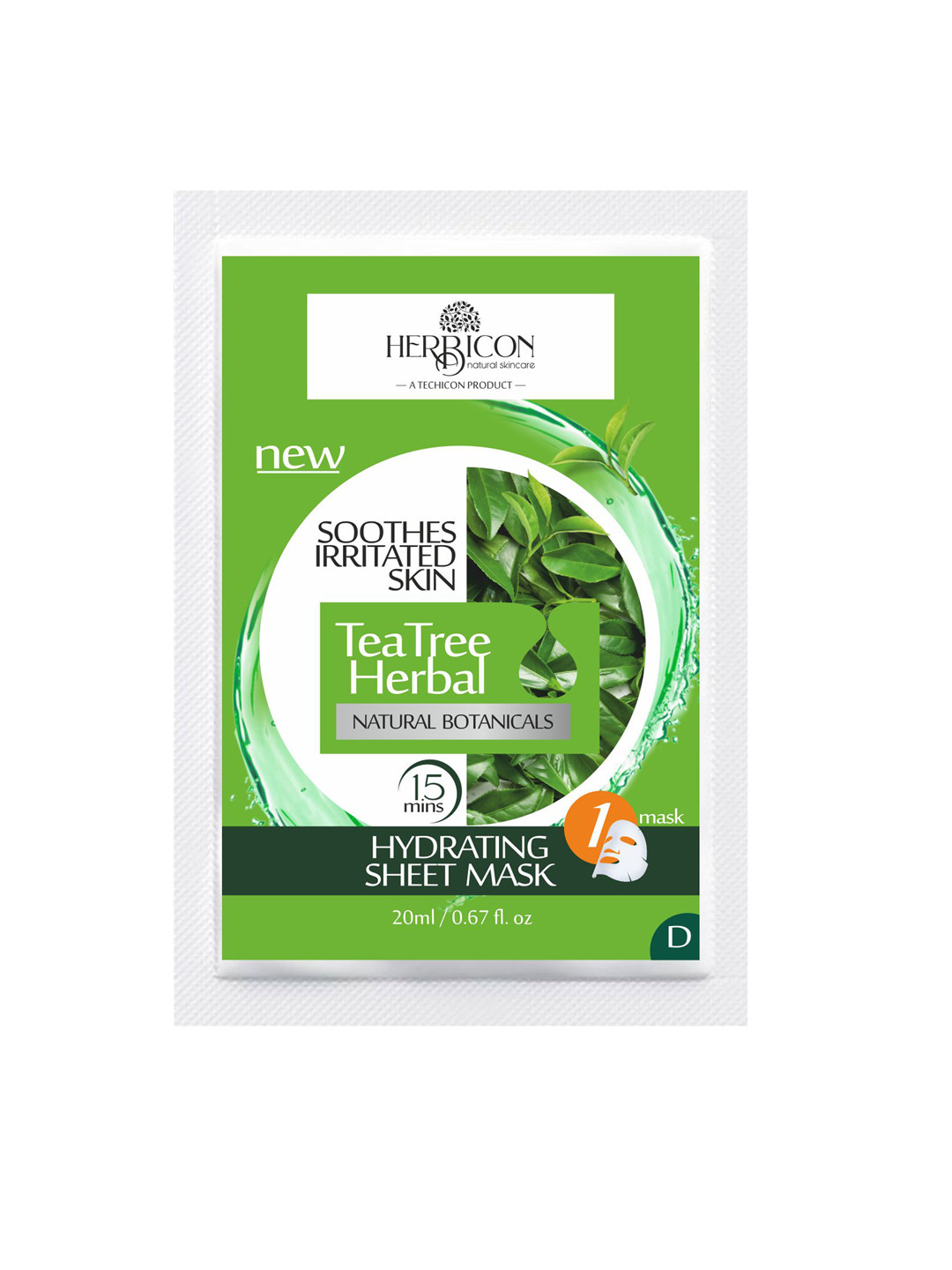 HERBICON Green Tea Tree Herbal Face Sheet Mask