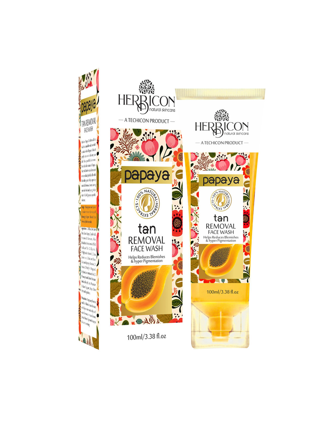 HERBICON Yellow Papaya Tan Removal Face Wash