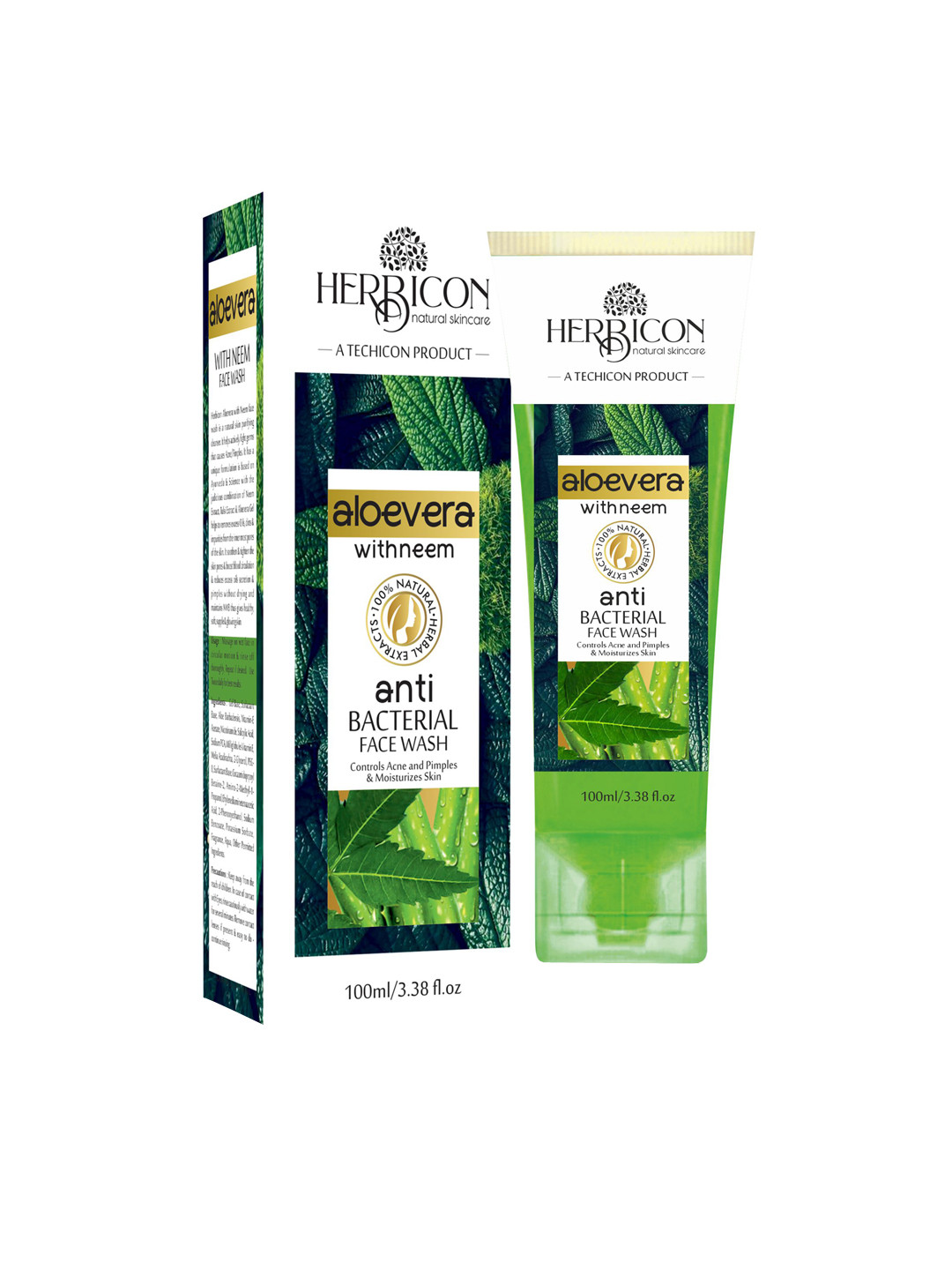 Herbicon Aloe Vera with Neem Anti Bacterial Face Wash with Vitamin E Granules