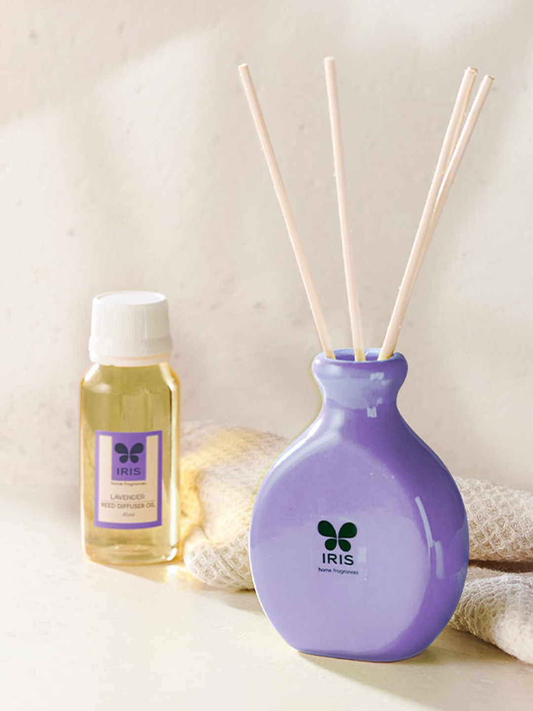 Iris Purple Lavender Reed Diffuser Set