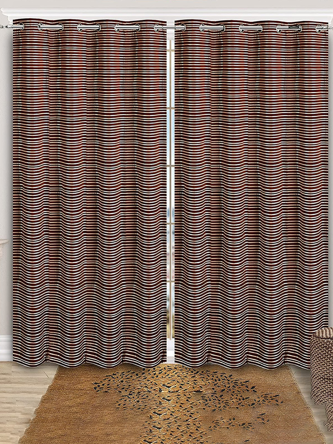 Saral Home Chenille Blackout Set of 2 Red Long Door Curtains