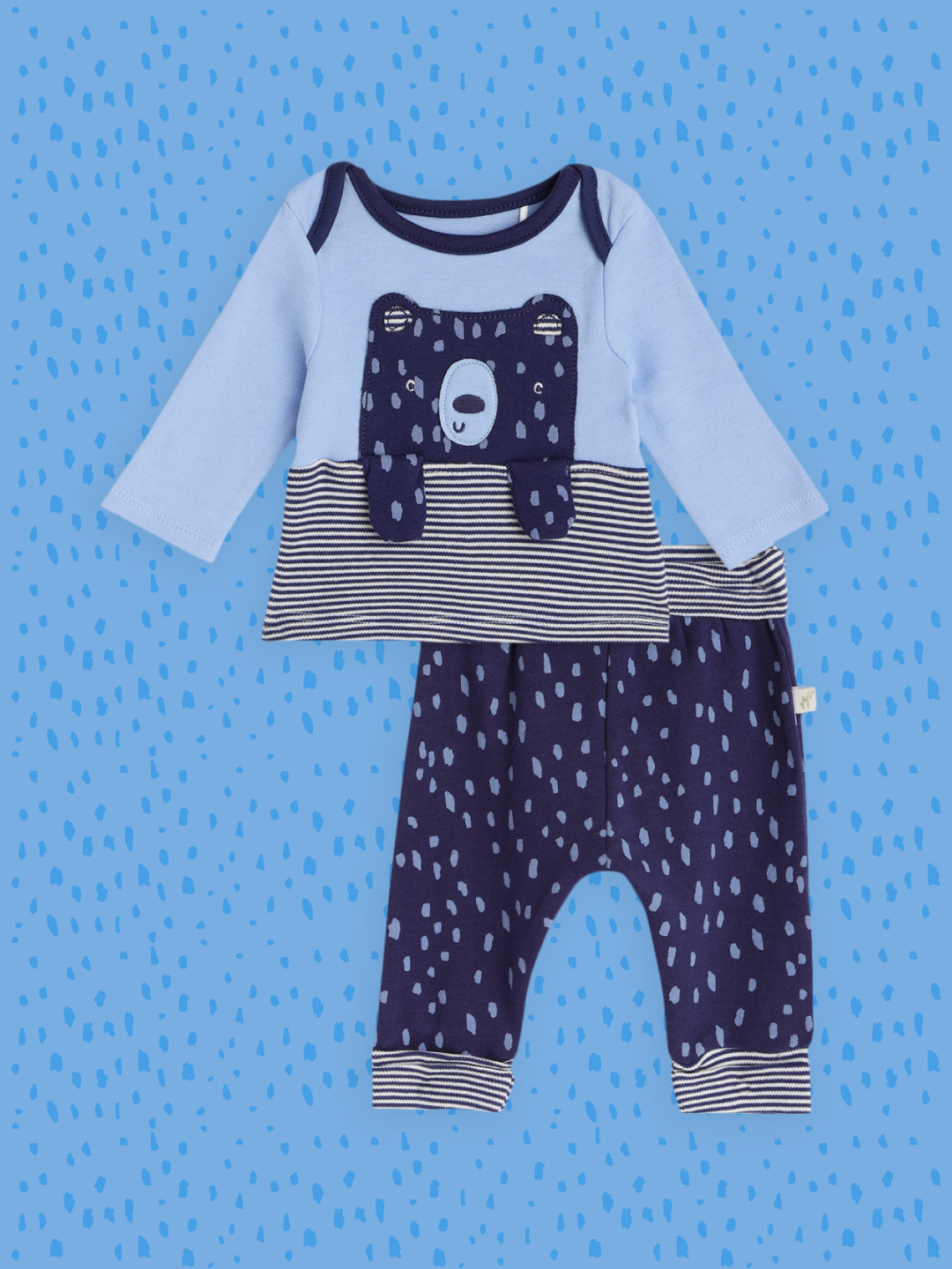 H By Hamleys Infant Kids Blue Printed Tshirt & Joggers