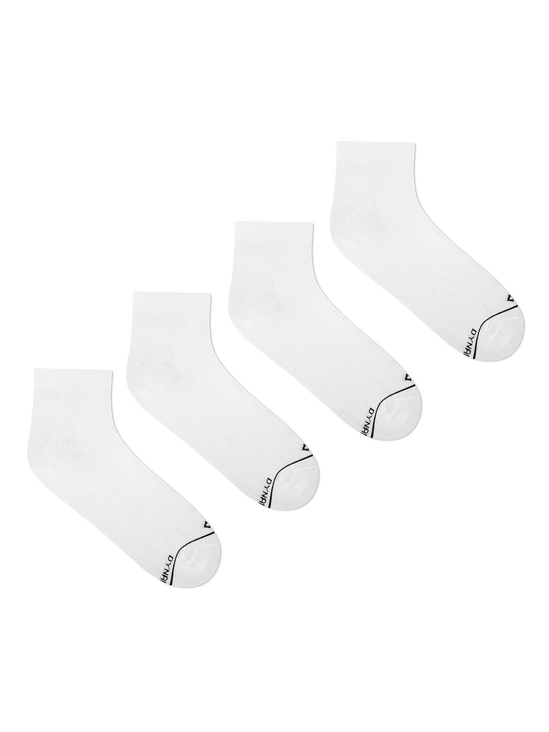 Dynamocks Women Pack Of 4 White Solid Combed Cotton Ankle-Length Socks