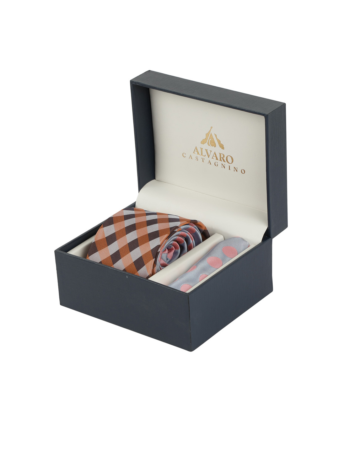 Alvaro Castagnino Men Grey & Brown Two Tone Accessories Gift Set