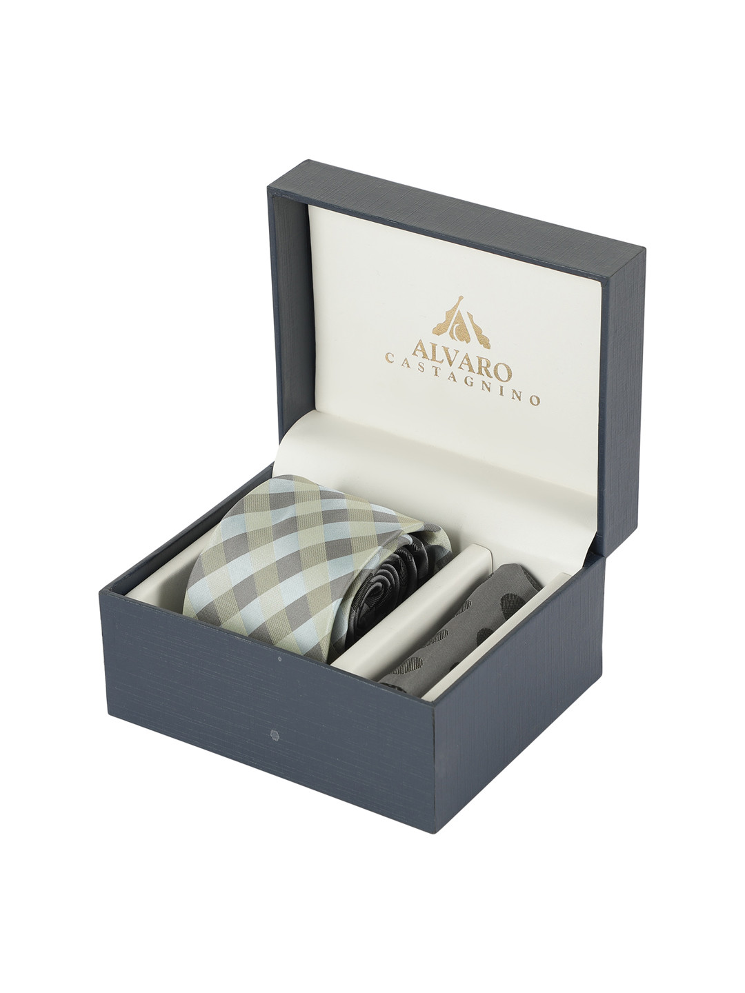 Alvaro Castagnino Men Grey & Yellow Accessory Gift Set