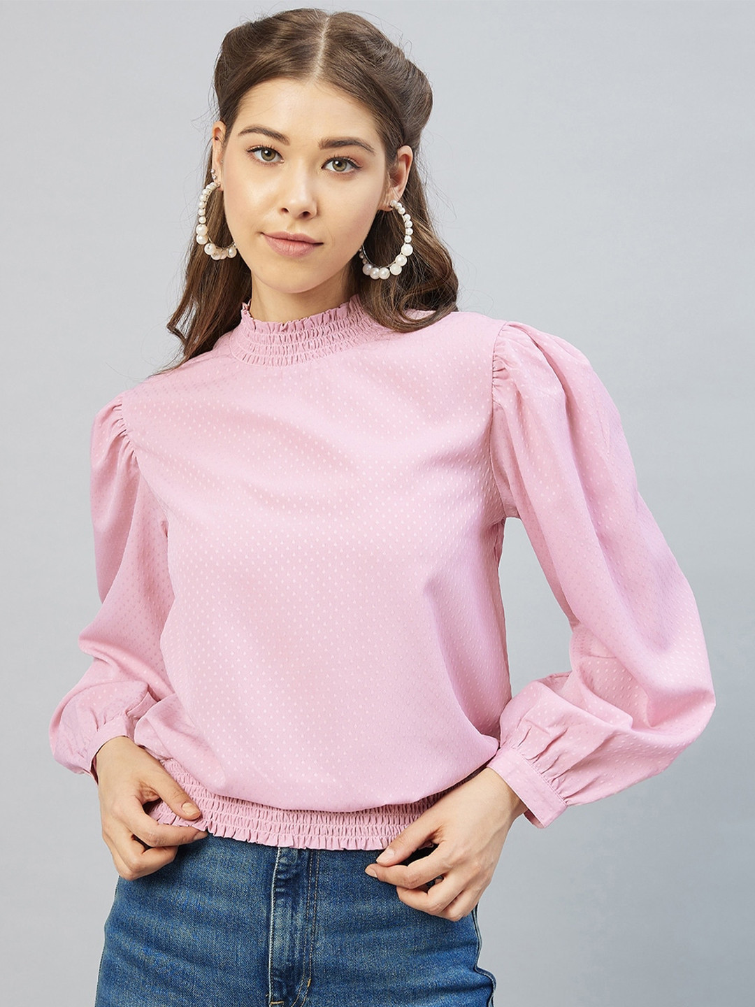 Marie Claire Pink Crepe Regular Top