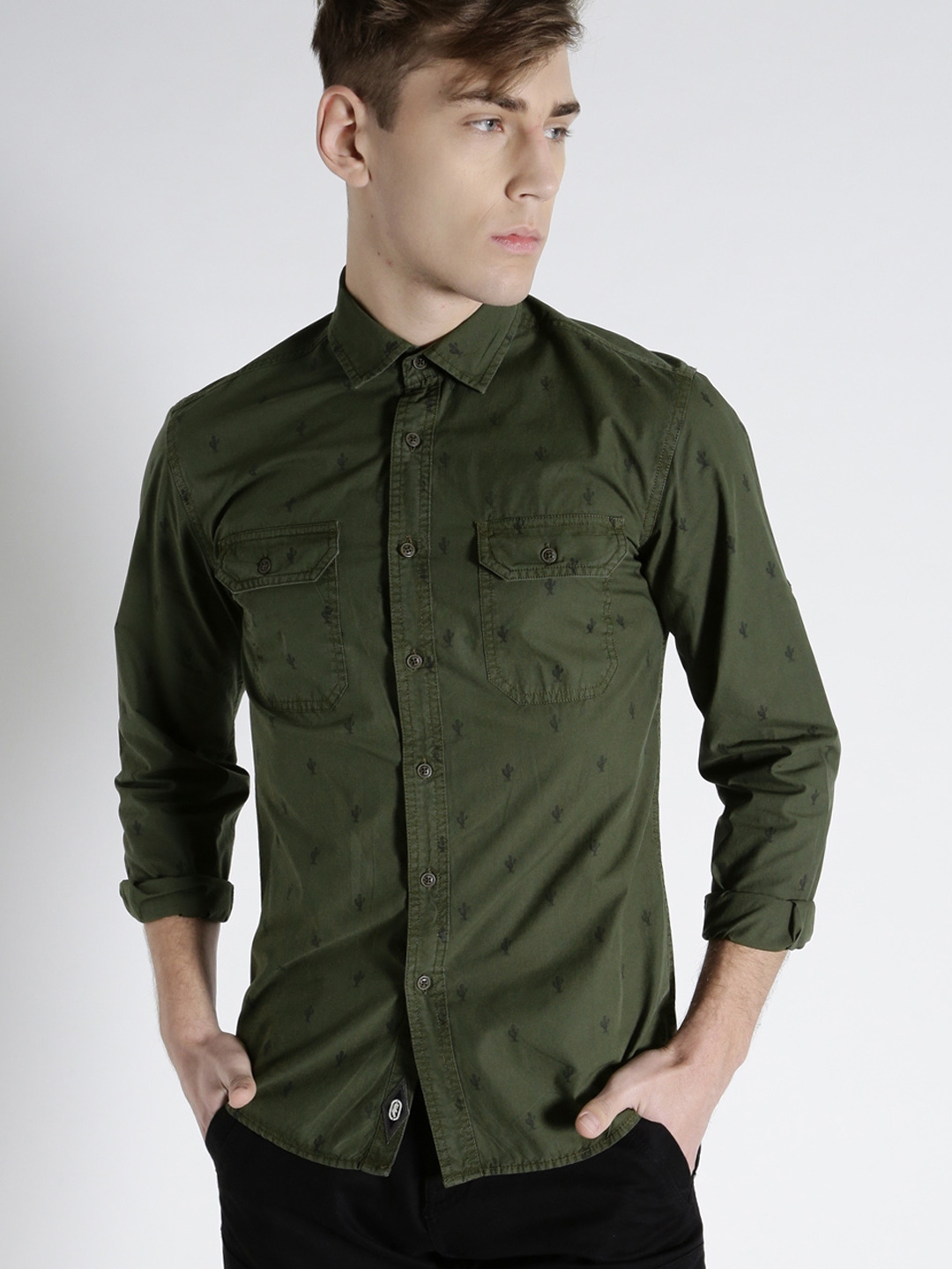 Ecko Unltd Olive Green Shirt 