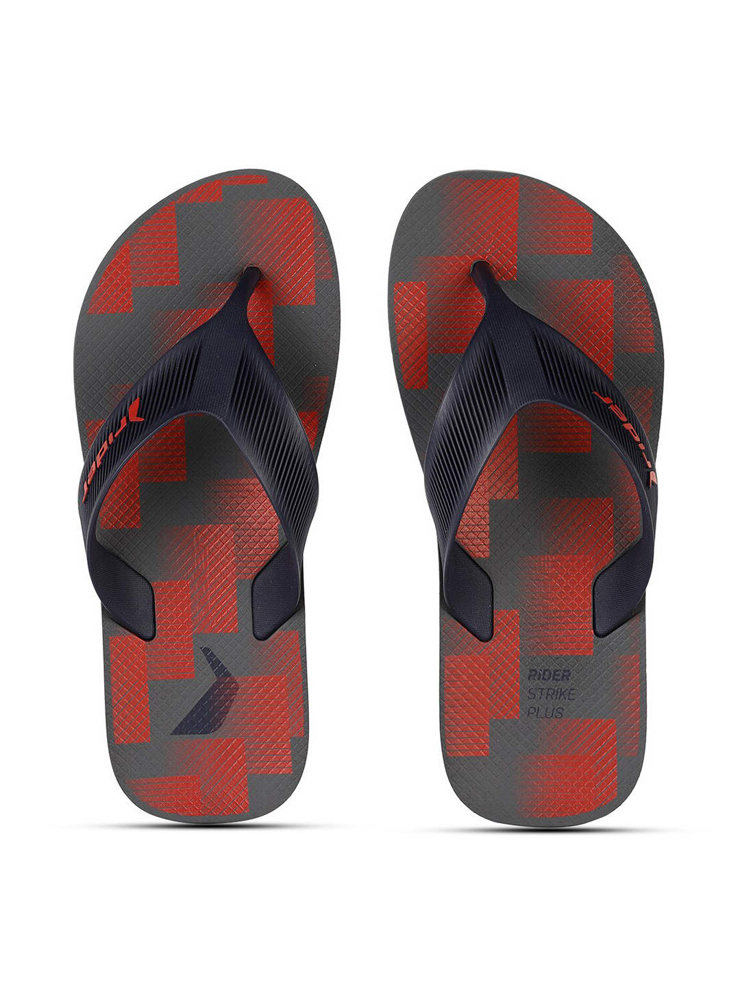Rider Men Grey & Red Printed Thong Flip-Flops