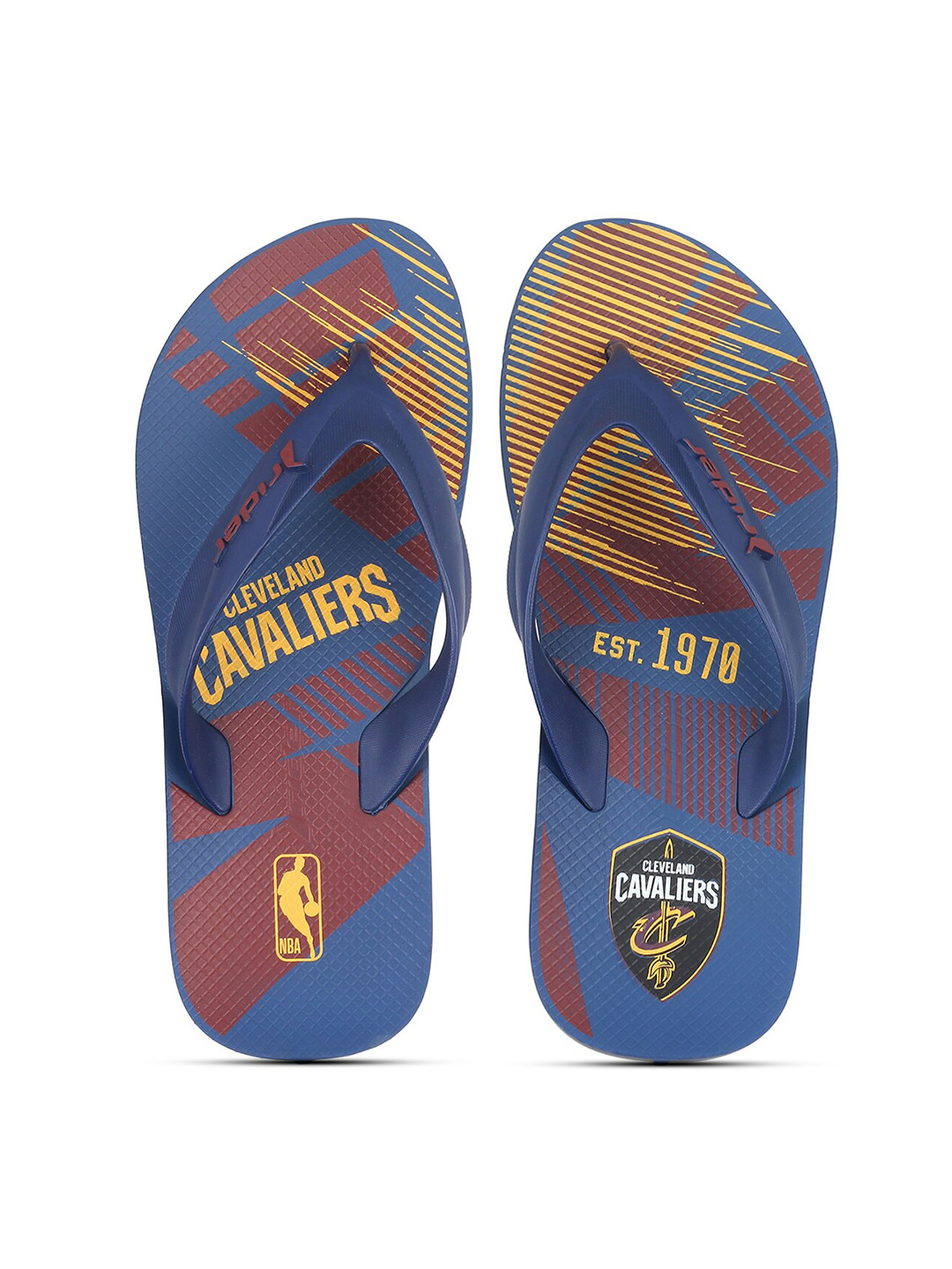 Rider Men Blue & Maroon Printed Thong Flip-Flops