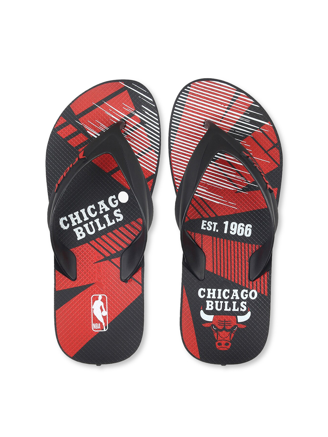 Rider Men Black & Red Printed Thong Flip-Flops