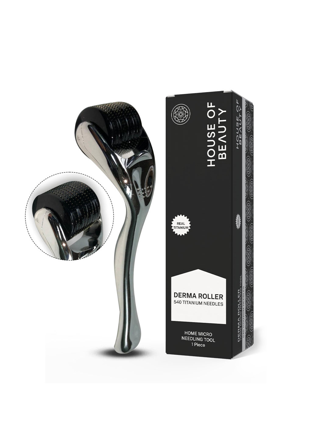 House of Beauty 540 Titanium Needles Derma Roller - Black