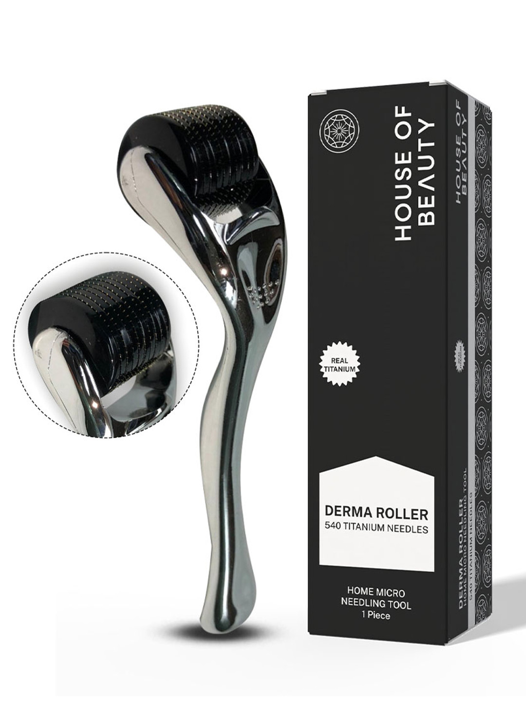 House of Beauty 1.50mm Derma Roller Massager - Black