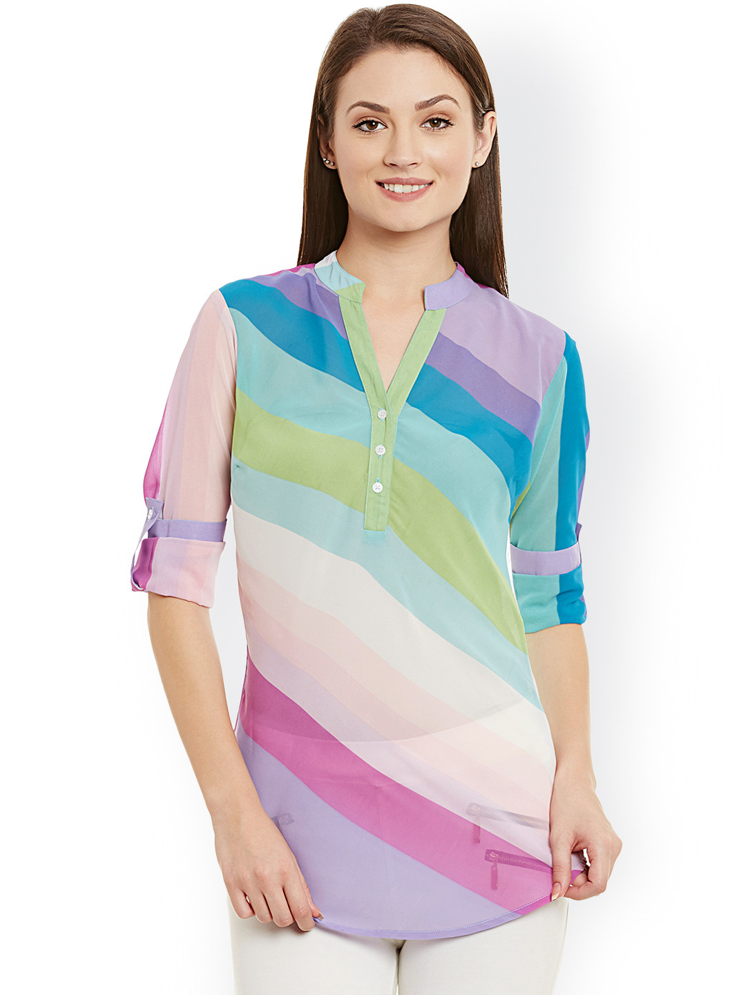 WISSTLER Women Multicolour Striped Top